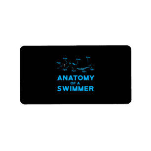 Swimming Fan Gifts Anatomy Of A Swimmer Label