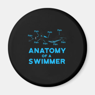Swimming Fan Gifts Anatomy Of A Swimmer Magnet