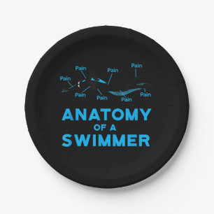 Swimming Fan Gifts Anatomy Of A Swimmer Paper Plate