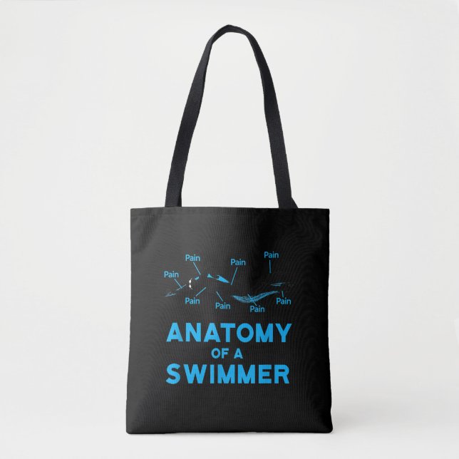 Swimming Fan Gifts Anatomy Of A Swimmer Tote Bag (Front)
