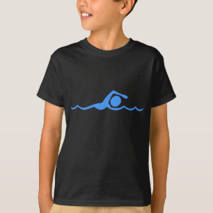 Swimming Figure - Baby Blue T-Shirt