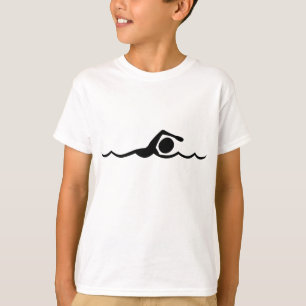 Swimming Figure - Black T-Shirt