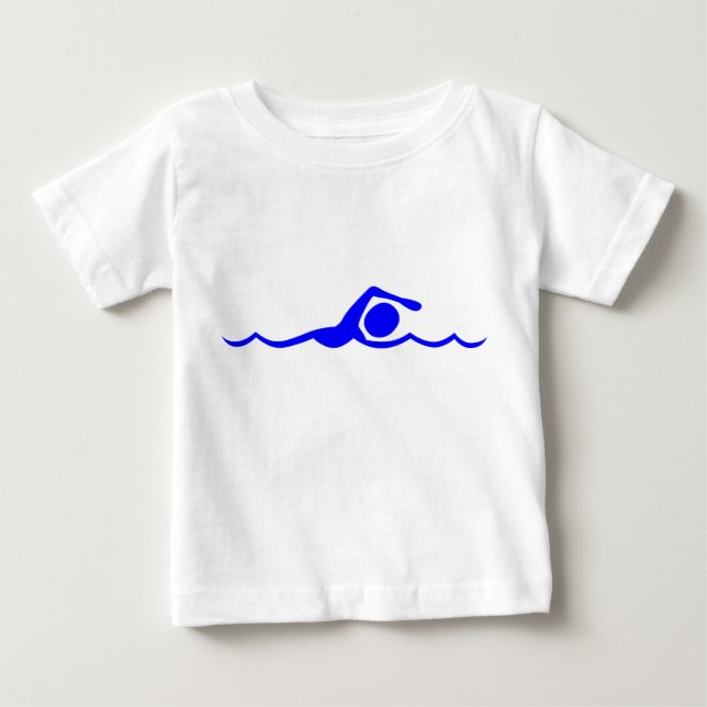 Swimming Figure - Blue Baby T-Shirt (Front)