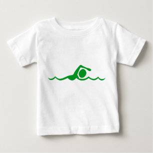 Swimming Figure - Grass Green Baby T-Shirt