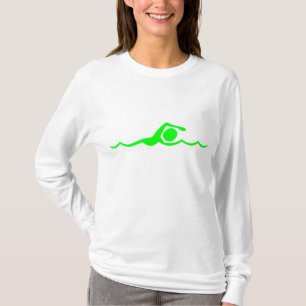 Swimming Figure - Green T-Shirt