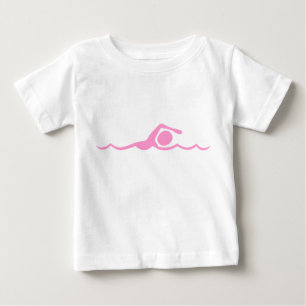 Swimming Figure - Pink Baby T-Shirt