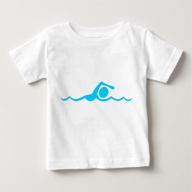 Swimming Figure - Sky Blue Baby T-Shirt (Front)