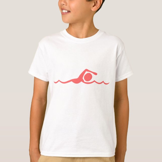 Swimming Figure - Tropical Pink T-Shirt (Front)