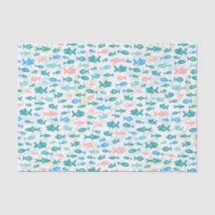 Swimming Fish Cute Nautical Coral Pattern Tissue Paper