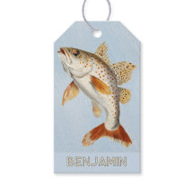 Swimming Fish Ocean Blue Gift Tag