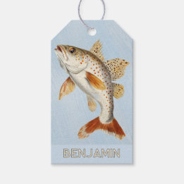 Swimming Fish Ocean Blue Gift Tag