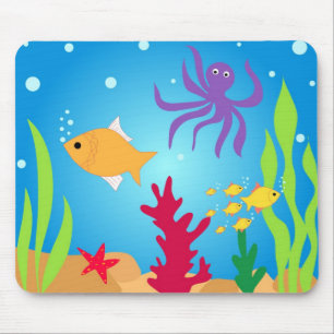 Swimming fishes mouse pad