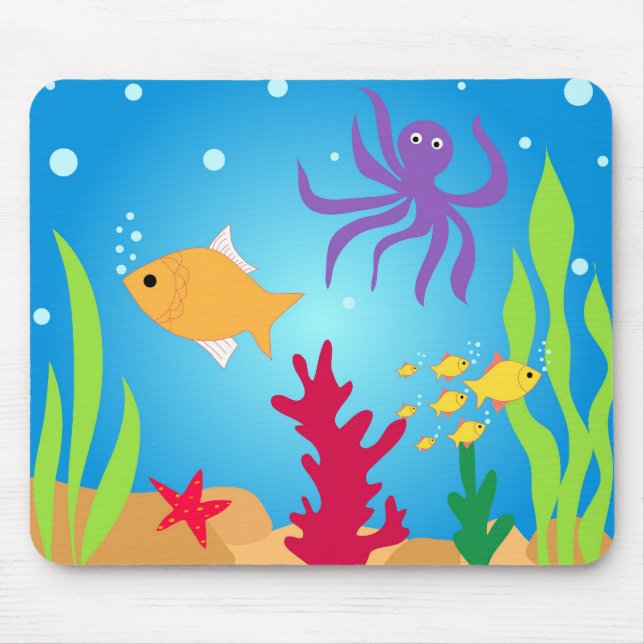 Swimming fishes mouse pad (Front)