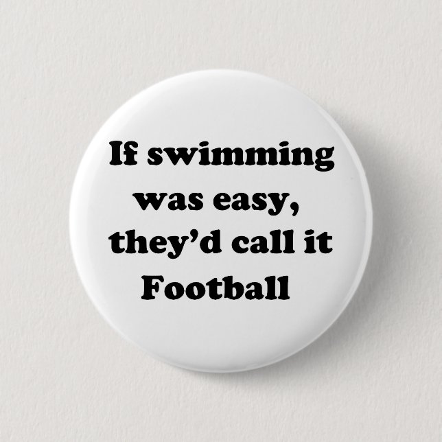 Swimming Football 6 Cm Round Badge (Front)
