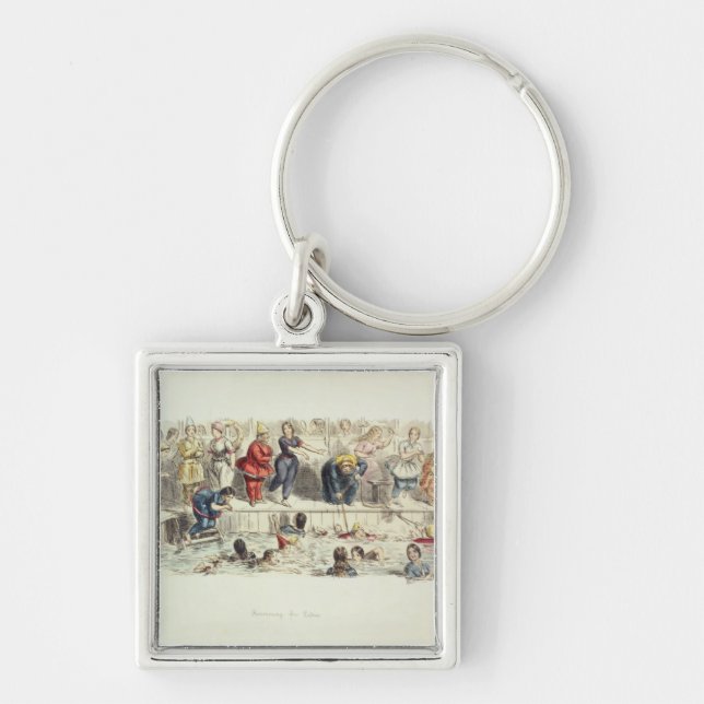 Swimming for Ladies, 1844 (litho) Key Ring (Front)