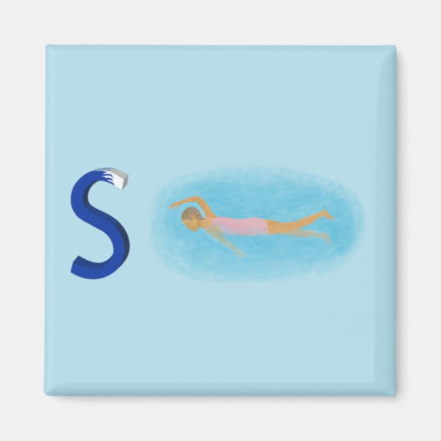 Swimming Fridge Magnet (Front)