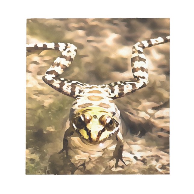 Swimming Frog Immersed In Clear River Water Painti Notepad (Front)