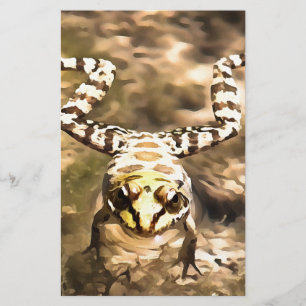 Swimming Frog Immersed In Clear River Water Painti Stationery