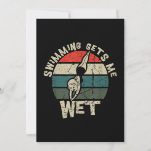 Swimming Gets Me Wet Funny Swim Gag For Swimmers Holiday Card