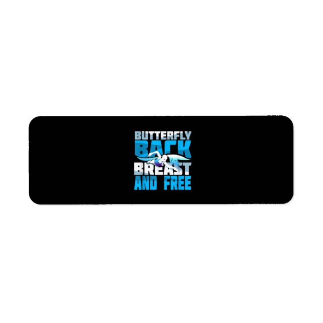 Swimming Gift For Swimmer Return Address Label (Front)