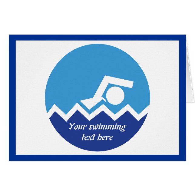 Swimming gifts, swimmer on a blue circle custom (Front Horizontal)