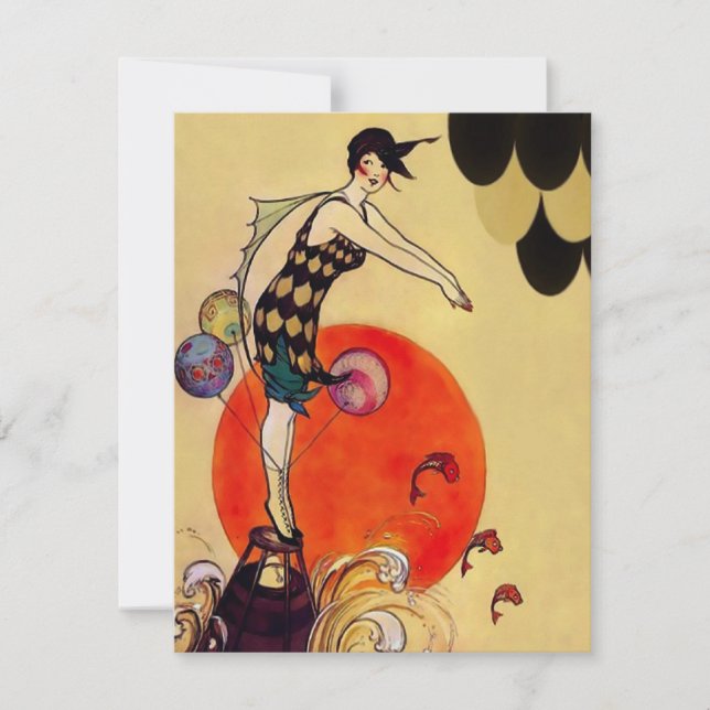 Swimming Girl ~ Invitations / RSVP (Front)