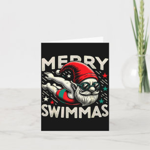 Swimming Gnome, Merry Swimmas, Swimmer Christmas  Card