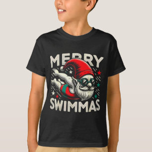 Swimming Gnome, Merry Swimmas, Swimmer Christmas  T-Shirt