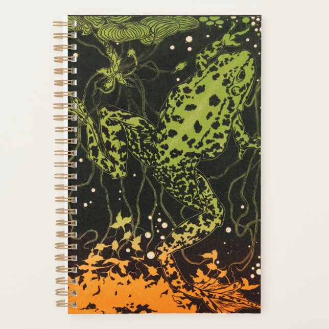 Swimming Green frog by Julie de Graag 2022 Planner (Front)