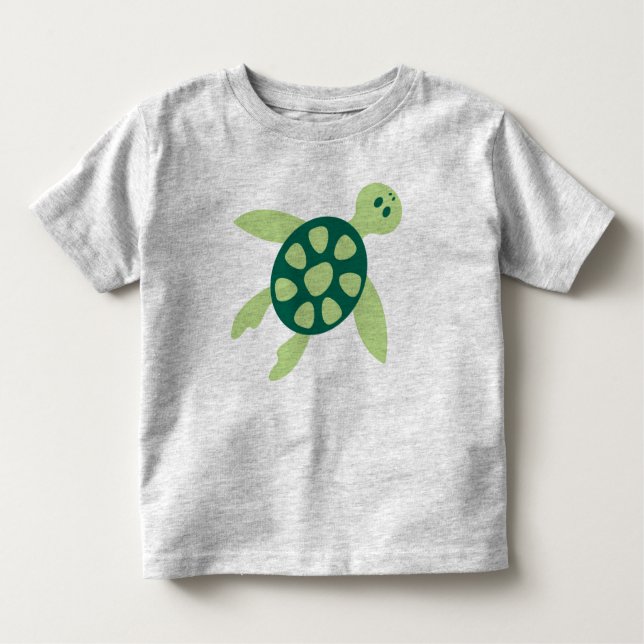 Swimming Green Turtle Art Toddler T-Shirt (Front)