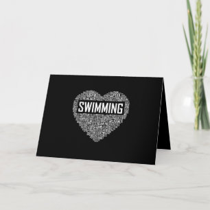 Swimming Heart Coach Swimmer Gift Swim Lover Gifts Card