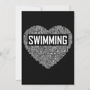 Swimming Heart Coach Swimmer Gift Swim Lover Gifts Holiday Card