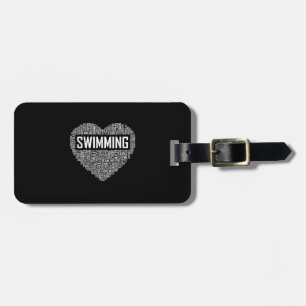 Swimming Heart Coach Swimmer Gift Swim Lover Gifts Luggage Tag