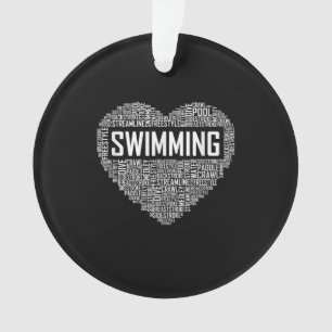 Swimming Heart Coach Swimmer Gift Swim Lover Gifts Ornament