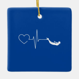Swimming Heartbeat Ceramic Ornament