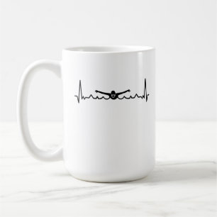 Swimming Heartbeat Gift for Swimmers Coffee Mug
