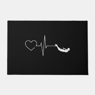 Swimming Heartbeat Gift for Swimmers Doormat