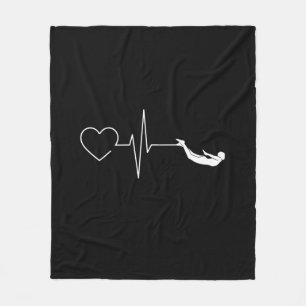 Swimming Heartbeat Gift for Swimmers Fleece Blanket