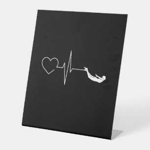 Swimming Heartbeat Gift for Swimmers Pedestal Sign