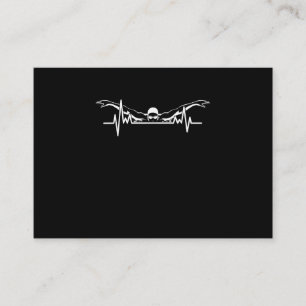 Swimming Heartbeat Swim Team  Swimmer Women Girls Enclosure Card