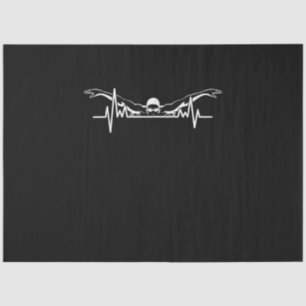 Swimming Heartbeat Swim Team Swimmer Women Girls Tissue Paper