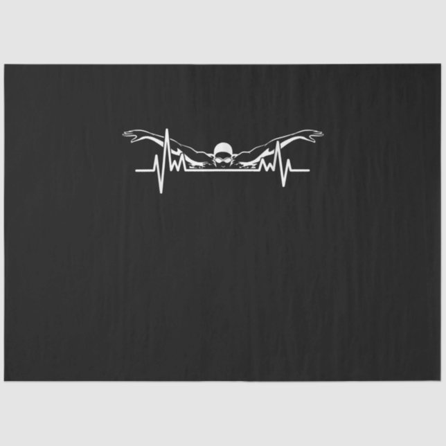 Swimming Heartbeat Swim Team Swimmer Women Girls Tissue Paper (Front)