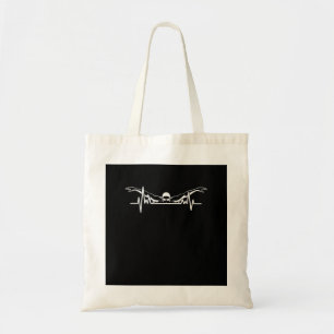 Swimming Heartbeat Swim Team  Swimmer Women Girls Tote Bag