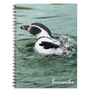Swimming Humboldt Penguin Spiral notebook