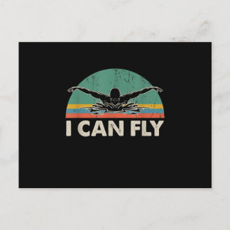 Swimming I Can Fly Funny Swimming Gifts Announcement Postcard
