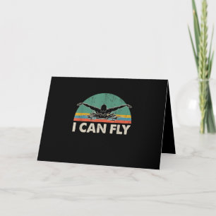 Swimming I Can Fly Funny Swimming Gifts Card