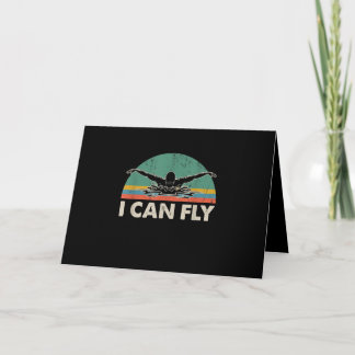 Swimming I Can Fly Funny Swimming Gifts Card
