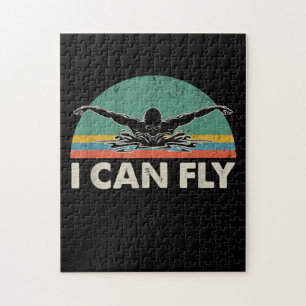 Swimming I Can Fly Funny Swimming Gifts Jigsaw Puzzle