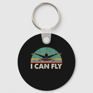 Swimming I Can Fly Funny Swimming Gifts Key Ring