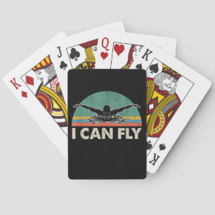 Swimming I Can Fly Funny Swimming Gifts Playing Cards